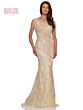 Marsoni MV1279 V-Neck Beaded Embroidery Dress