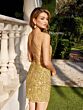 Primavera Couture 4001 Scoop Neckline Lace-Up Dress
