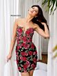 Primavera Couture 4215 Plunging Neckline Floral Dress