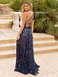 Primavera Couture 12009 Lace-Up Back Sequin A-Line Dress