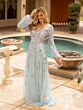 Primavera Couture 12024 Bishop Sleeve Butterfly A-Line Dress