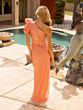 Primavera Couture 12053 Puff Sleeve High Slit Sequin Dress