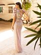 Primavera Couture 12053 Puff Sleeve High Slit Sequin Dress