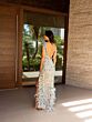 Primavera Couture 12107 V-Back Feathered Skirt Dress