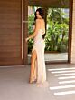 Primavera Couture 12113 Side Cutout High Slit Strappy Dress