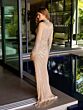 Primavera Couture 12125 Long Sleeve Beaded High Neck Dress