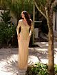 Primavera Couture 12154 Illusion Sleeve Beaded V-Back Dress