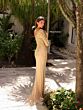 Primavera Couture 12154 Illusion Sleeve Beaded V-Back Dress