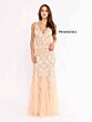Primavera Couture 13107 Godet Skirt Beaded V-Neck Dress