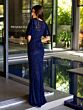 Primavera Couture 13111 Jewel Neck Flutter Sleeve Dress