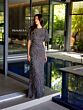 Primavera Couture 13111 Jewel Neck Flutter Sleeve Dress