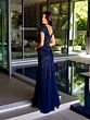 Primavera Couture 13112 Cap Sleeve Fit And Flare Beaded Dress