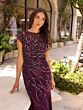 Primavera Couture 13114 Illusion Neck Cap Sleeve Dress