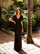 Primavera Couture 13117 Flutter Sleeve V-Neck Beaded Dress