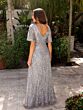 Primavera Couture 13119 Flutter Sleeve Beaded Blouson Top Dress