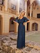 Primavera Couture 13119 Flutter Sleeve Beaded Blouson Top Dress