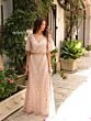 Primavera Couture 13119 Flutter Sleeve Beaded Blouson Top Dress