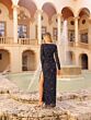 Primavera Couture 13128 Illusion Long Sleeve Side Slit Dress