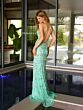 Primavera Couture 3073 High Slit Cross Back Dress