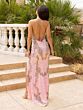 Primavera Couture 3211 Lace-Up Back Beaded V-Neck Dress