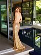 Primavera Couture 3290 Beaded High Slit Scoop Neck Dress