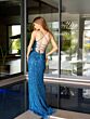 Primavera Couture 3958 High Slit Lace-Up Back Dress