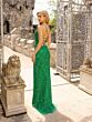 Primavera Couture 3958 High Slit Lace-Up Back Dress