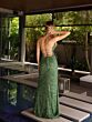 Primavera Couture 4107 Beaded V-Neck Lace-Up Back Dress