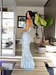 Primavera Couture 4108 High Slit Beaded Strapless Dress