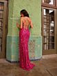 Primavera Couture 4121 Spaghetti Strap Beaded High Slit Dress