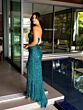 Primavera Couture 4130 Ruched Skirt High Slit Dress