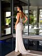 Primavera Couture 4130 Ruched Skirt High Slit Dress