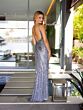 Primavera Couture 4171 Side Slit Plunging Neck Embellished Dress