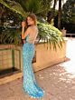 Primavera Couture 4191 High Slit One-Shoulder Beaded Dress