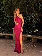 Primavera Couture 4191 High Slit One-Shoulder Beaded Dress