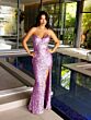 Primavera Couture 4192 Strapless High Slit Sequined Dress