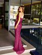 Primavera Couture 4192 Strapless High Slit Sequined Dress