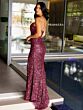 Primavera Couture 4192 Strapless High Slit Sequined Dress