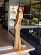 Primavera Couture 4192 Strapless High Slit Sequined Dress