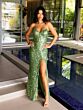 Primavera Couture 4192 Strapless High Slit Sequined Dress