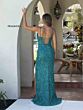 Primavera Couture 4306 Beaded V-Neck Spaghetti Strap Dress