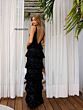 Primavera Couture 4366 Ruffle Skirt Sleeveless V-Back Dress