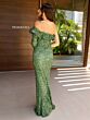 Primavera Couture 13127 High Slit Asymmetric Neck Dress
