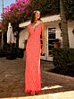 Primavera Couture 3722 Plunging Neck Beaded Sleeveless Dress