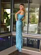 Primavera Couture 3729 One-Shoulder Beaded High Slit Dress