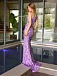 Primavera Couture 3729 One-Shoulder Beaded High Slit Dress