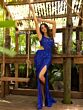 Primavera Couture 3729 One-Shoulder Beaded High Slit Dress