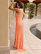 Primavera Couture 3729 One-Shoulder Beaded High Slit Dress