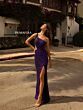 Primavera Couture 3729 One-Shoulder Beaded High Slit Dress