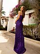 Primavera Couture 3729 One-Shoulder Beaded High Slit Dress